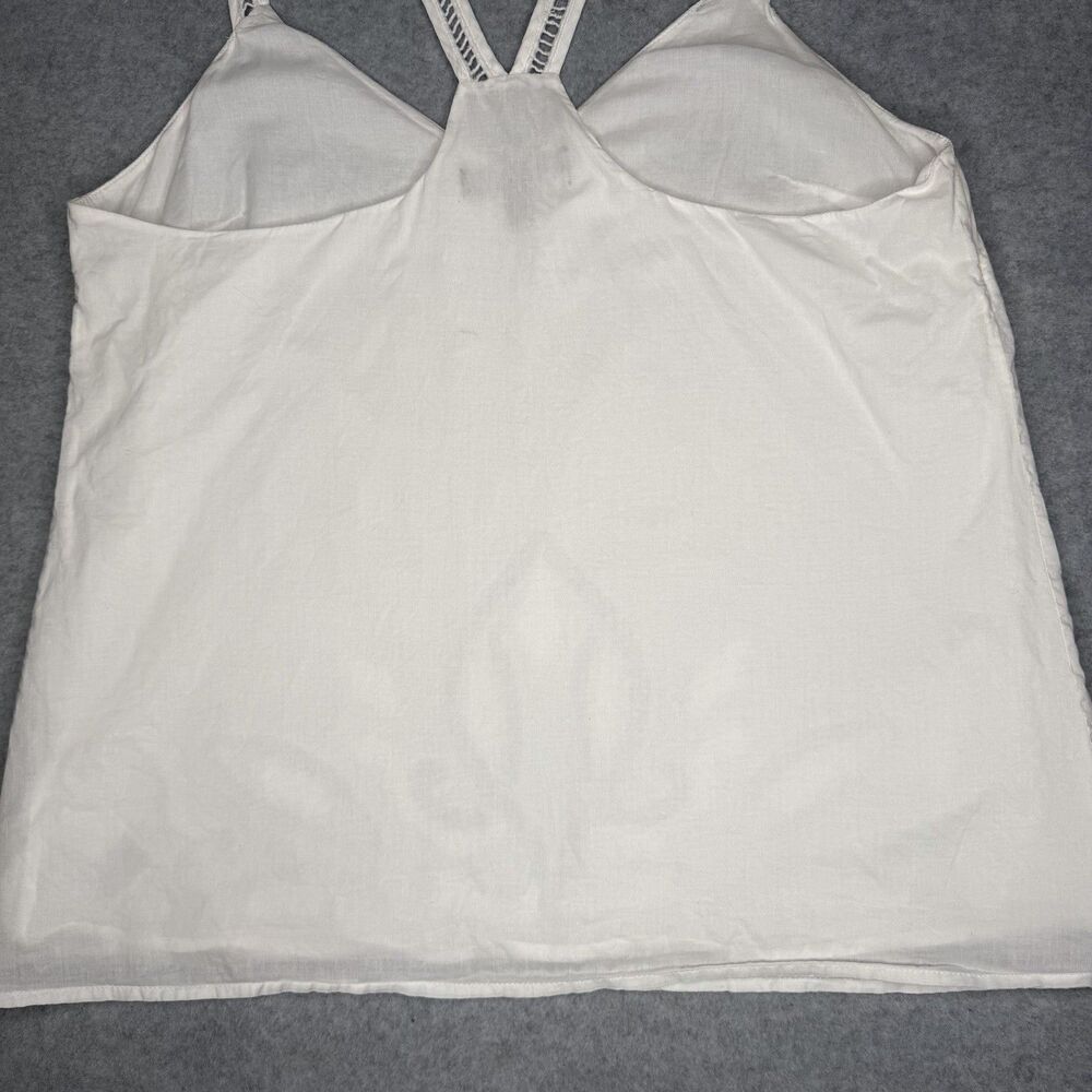Banana Republic White Cut Out Embroidered Cami Size Small 100% Cotton Preppy - Picture 9 of 13
